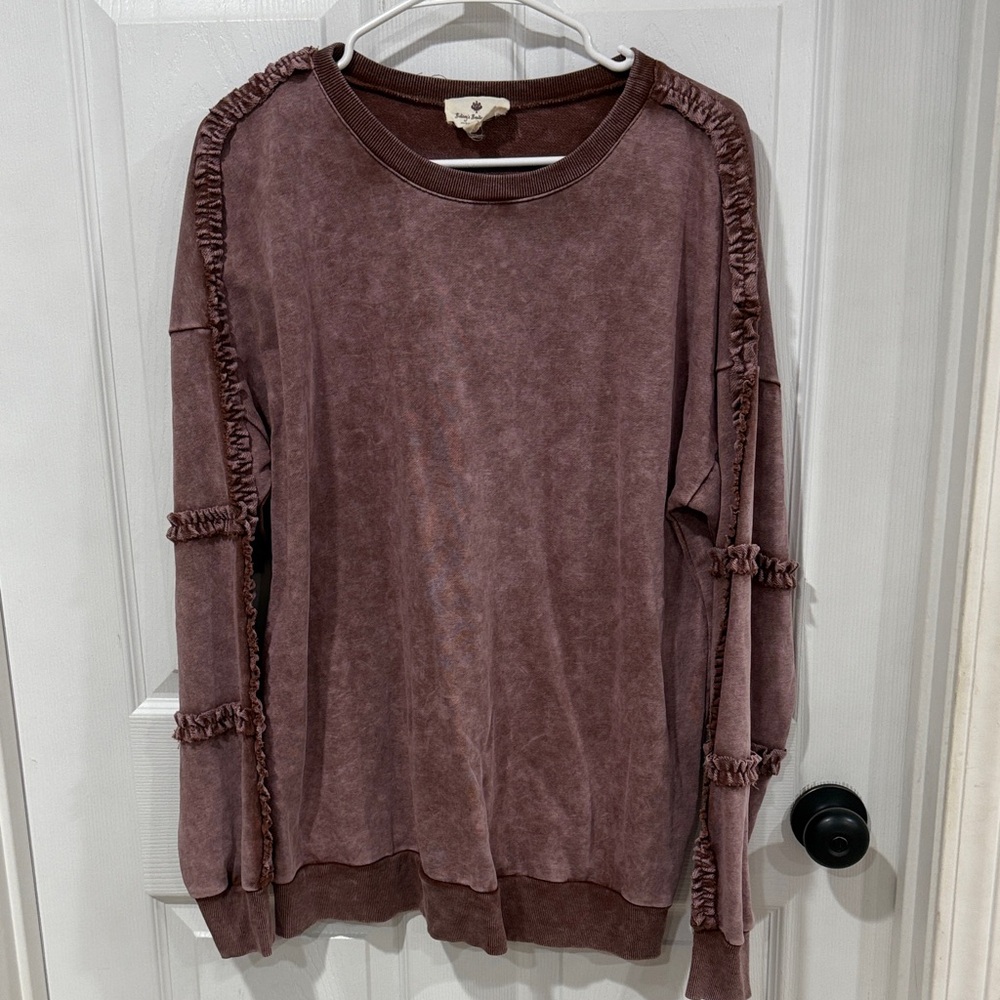 Women's Ruffled Mauve Top